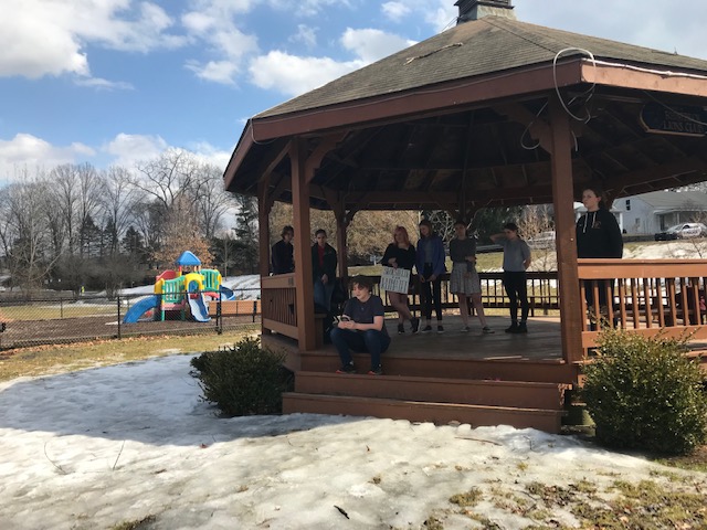The gazebo at the Mini Park provided a central meeting point for student activists.