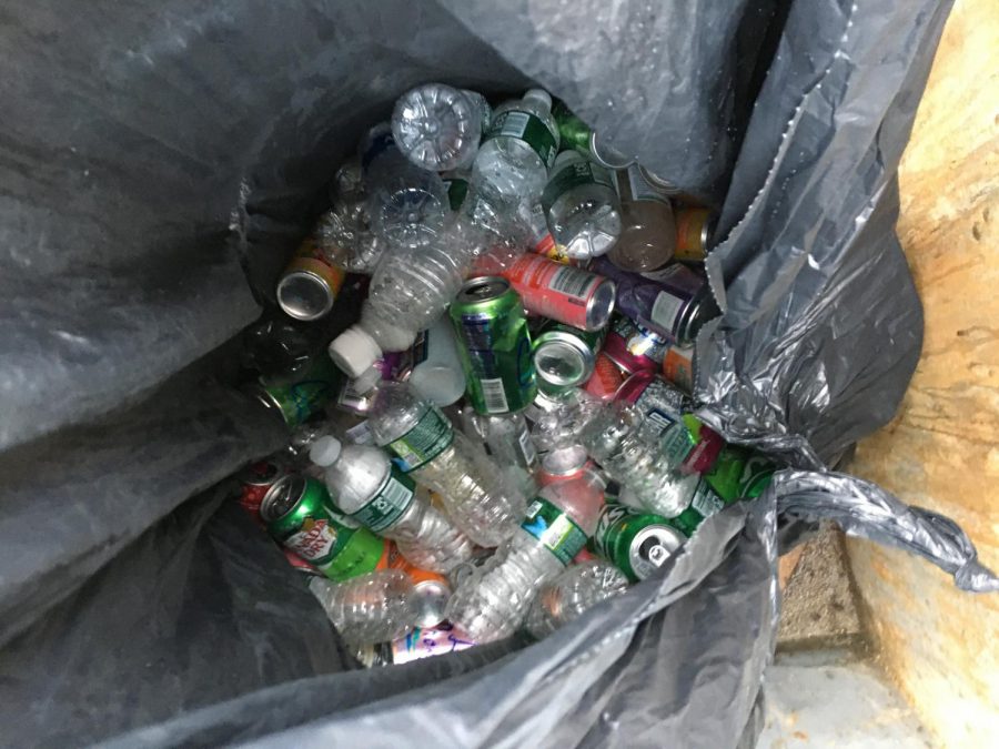 Contaminated cans and bottles found in the RHS trash dumpster.