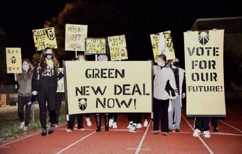 Sunrise High School students rally at a Wide Awake Protest. 