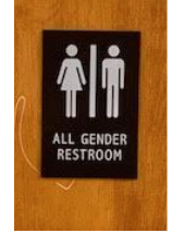 In the RHS Cafeteria hallway, a supply closet now functions as a gender-neutral bathroom.