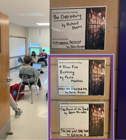 Book recommendations  now appear in classroom doorways thanks to Katelin Grande and Monica Zimmers.  Teachers preferences for first/last names vary door to door.