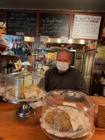  Im smiling under my mask, Sam Cohen said.  The signs above the Matchbox counter feature the owners charm and wit:  Our veggie burger doesnt bleed... but it can make you cry (from happiness). 