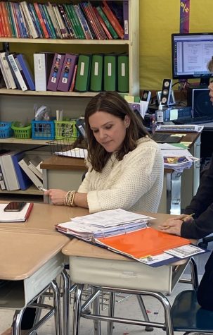 Katie Anderson visits classrooms at Chancellor to learn about their curriculum and create connections with the students and faculty. 