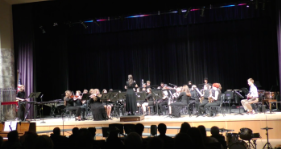 The Rhinebeck High School Spring Concert. The Rhinebeck High School Band (left) and the Rhinebeck High School Chorus (right).