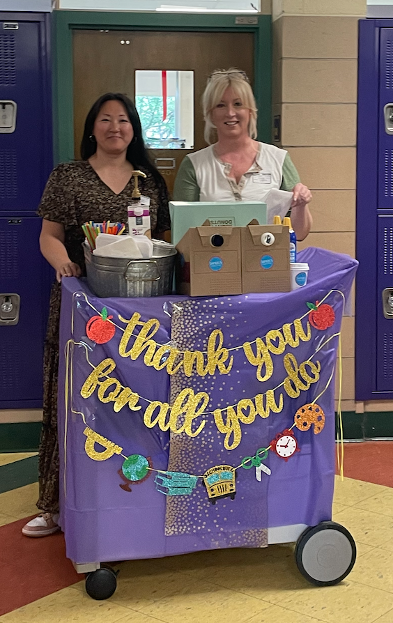 PTSO delighted teachers with coffee, lemonade, and donuts on Friday.