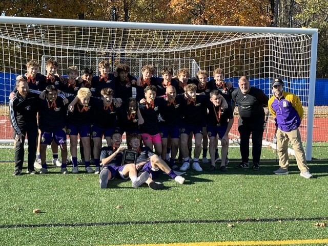 Boys Varsity Soccer after winning 5-0 in the Section 9 Championship game.