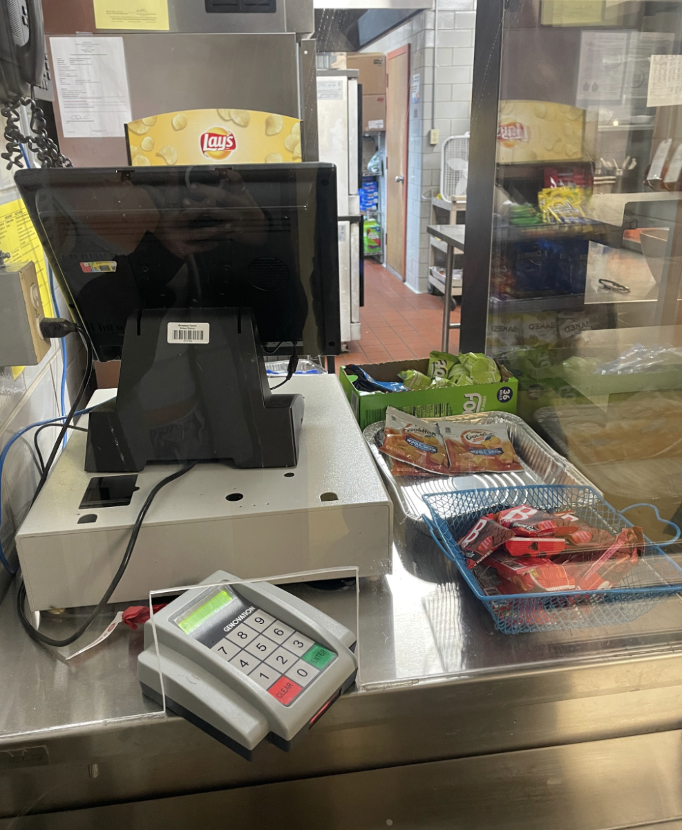 Lunch counter where students pay for their food